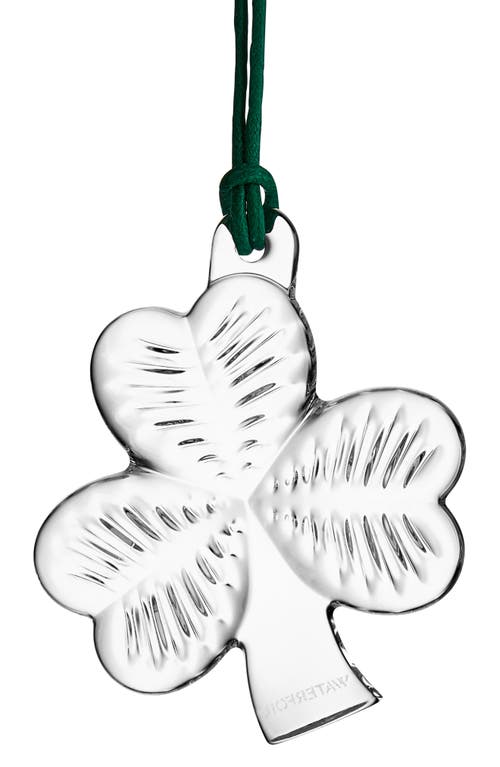 Waterford Mini Shamrock Crystal Ornament in White 