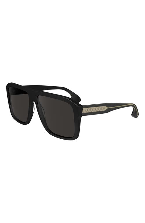 Victoria Beckham 59mm Chain Navigator Sunglasses In Black