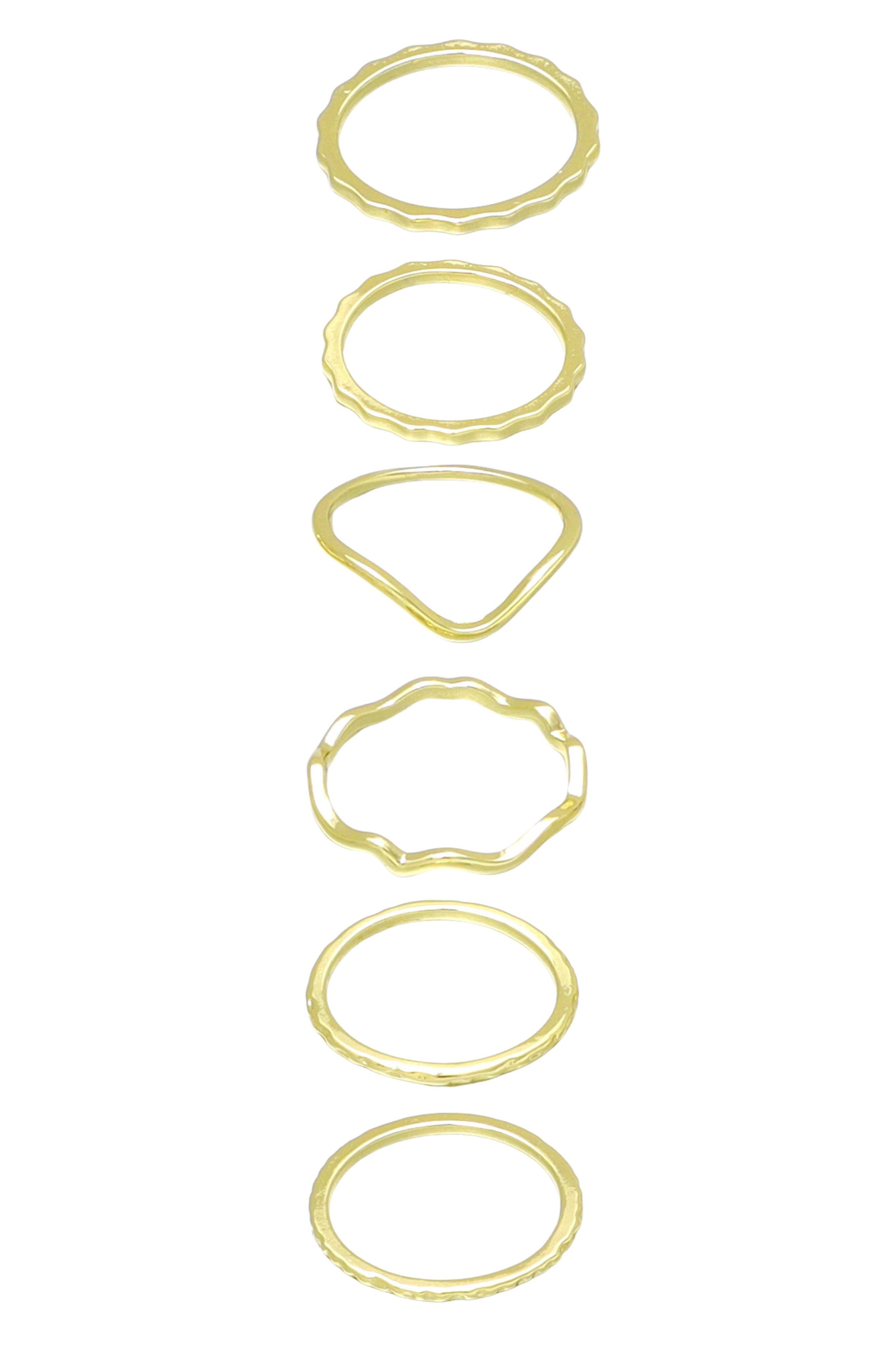 Adornia Set of 6 Assorted Stacking Rings