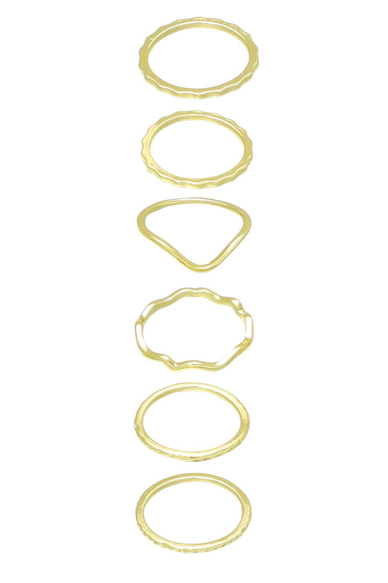 Set of 6 Assorted Stacking Rings, Main, color, GOLD