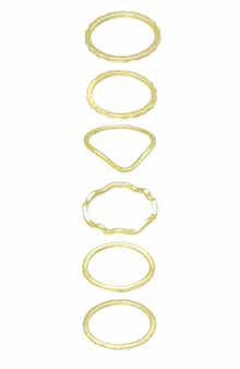 Adornia Set of 6 Assorted Stacking Rings