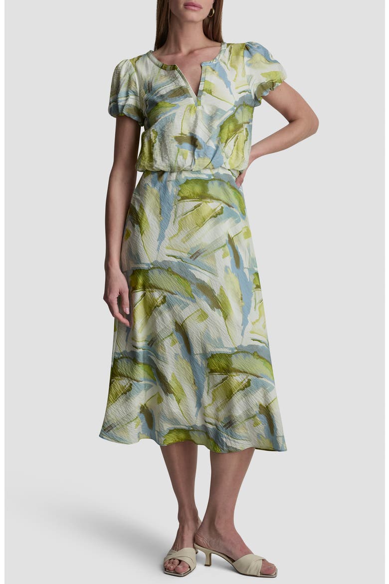 Abstract Print Voile Midi Dress, Main, color, MARCH WATERCOLOR