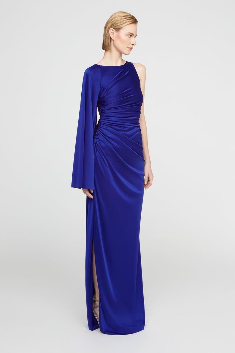 Elyssia Jersey Gown, Alternate, color, Sapphire Stone