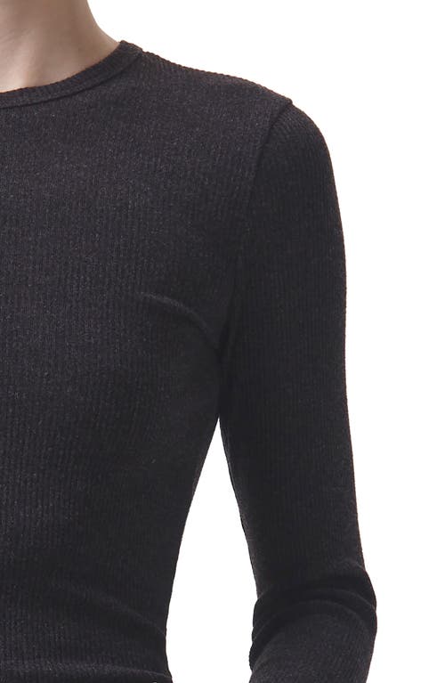 Agolde Delphi Slim Fit Ribbed T-shirt In Black