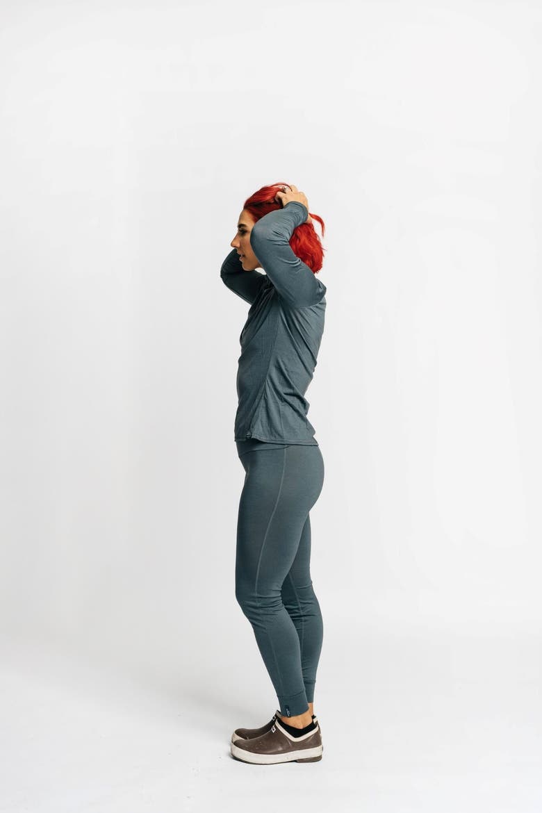 Merino Wool Isostatic T-Neck Top, Alternate, color, Slate