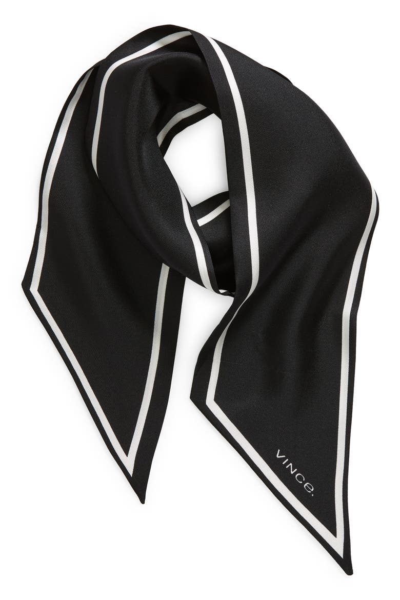 Stripe Silk Scarf, Main, color, 001BLK