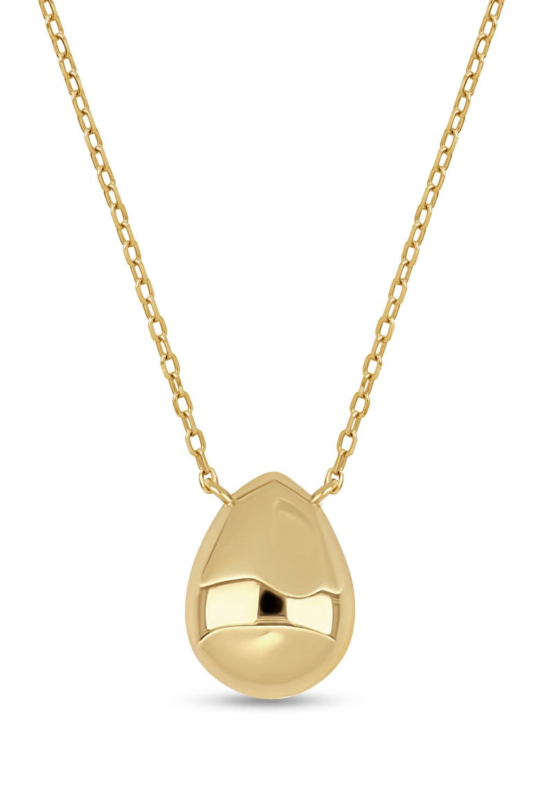 14K Yellow Gold Teardrop Pendant Necklace, Alternate, color, GOLD