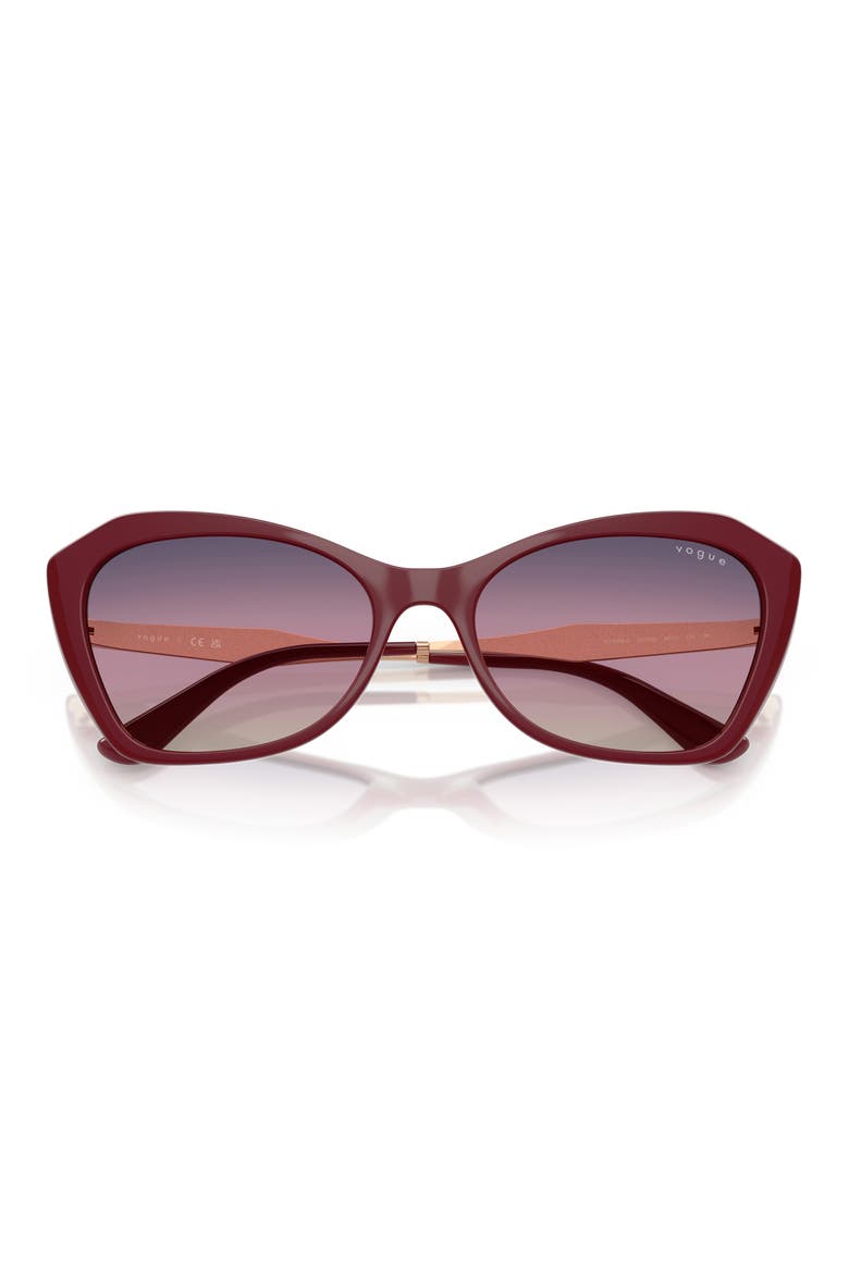 56mm Cat Eye Sunglasses, Alternate, color, CHERRY