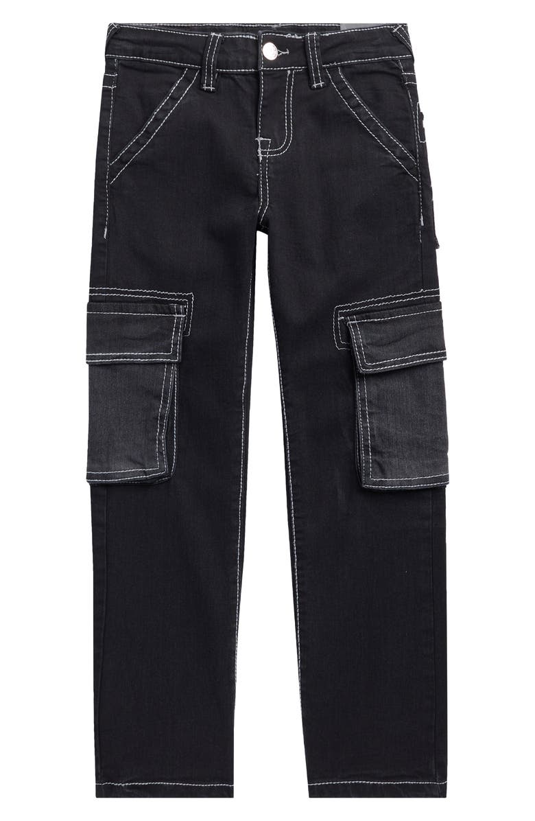 True Religion Kids' Cargo Pocket Jeans, Main, color, Black