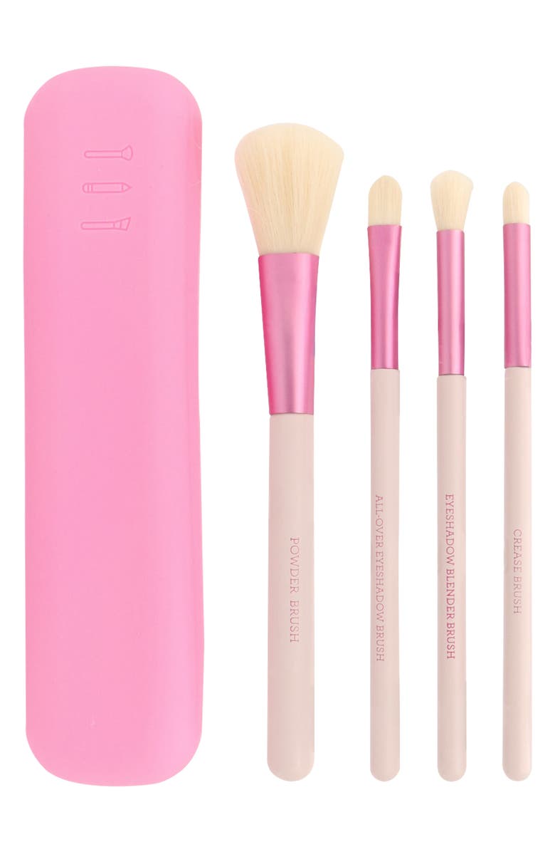 YES STUDIO 5-Piece Makeu-Up Brush Set with Carrying Case, Main, color, Pink
