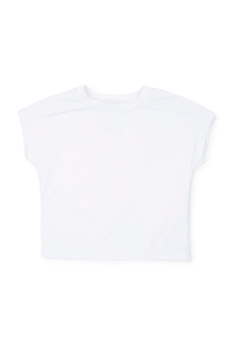 Sloane Girls' Short Sleeve Performance Top by LH Sport, Main, color, White