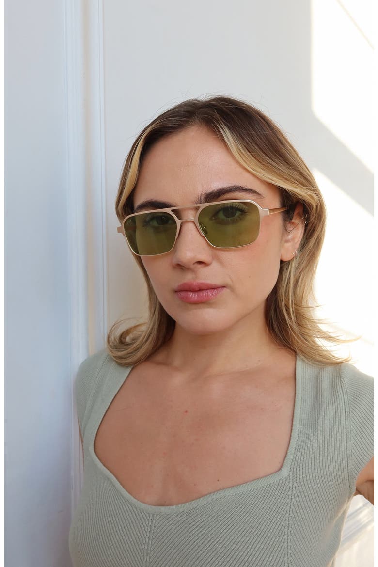 Jimmy Aviator Polarized Sunglasses, Alternate, color, Green