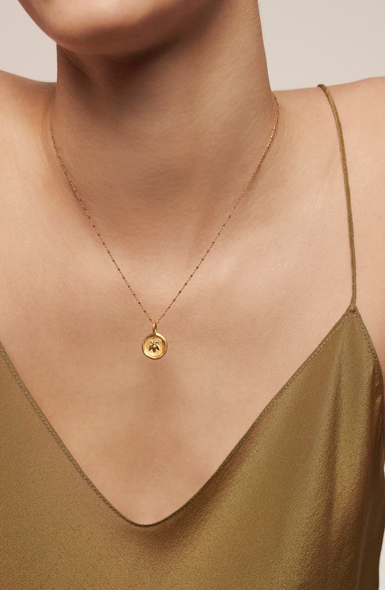 Monica Vinader Bee Pendant Charm, Alternate, color, 18K Gold Vermeil