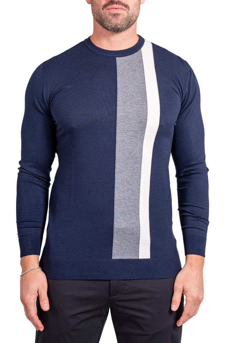 Knitted Passion Colorblock Sweater, Main, color, BLUE