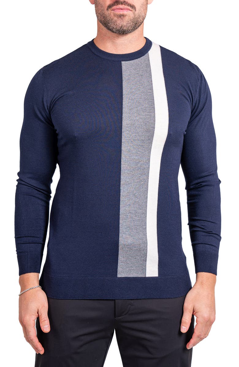 Maceoo Knitted Passion Colorblock Sweater, Main, color, Blue