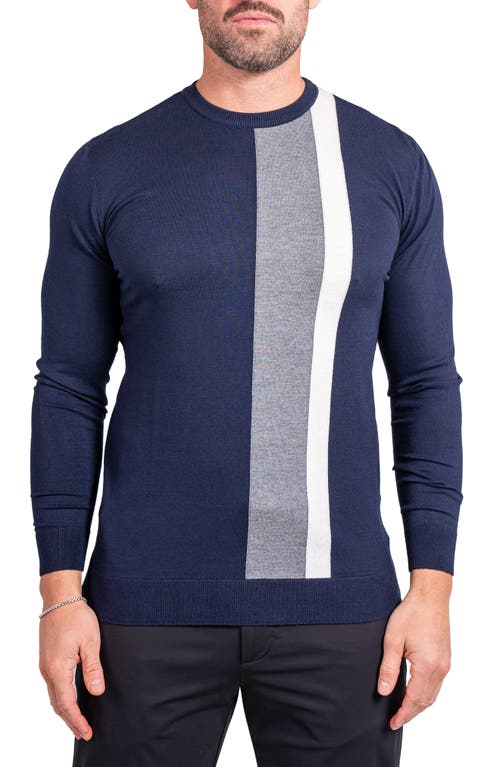 Maceoo Knitted Passion Colorblock Sweater In Blue