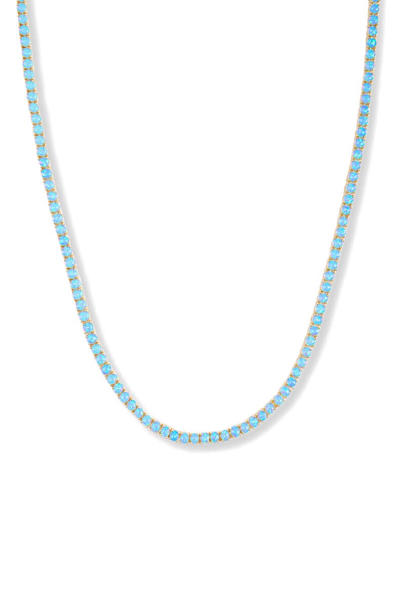 Grand Heiress Lab Created Opal Tennis Necklace, Main, color, GOLD-BLUE OPAL