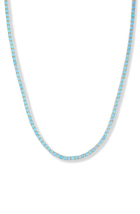 Grand Heiress Lab Created Opal Tennis Necklace