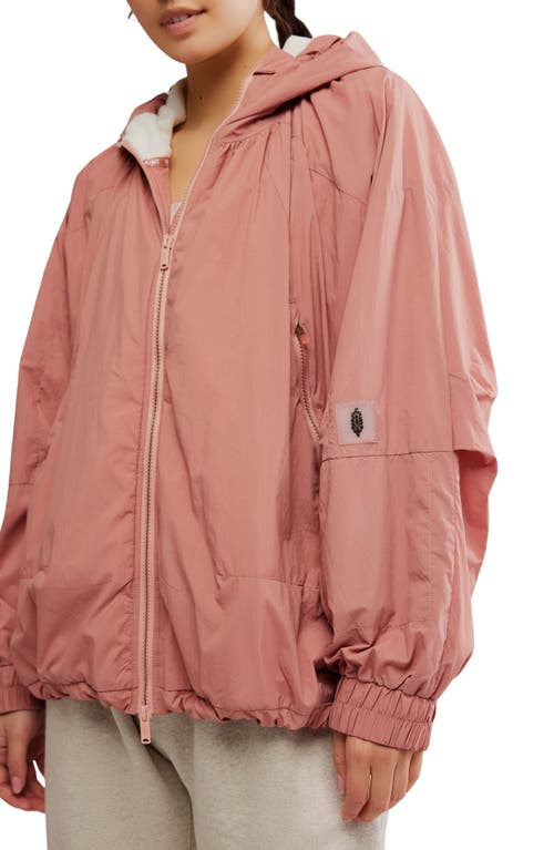 Free People Explore More Nylon Hooded Jacket In Pink