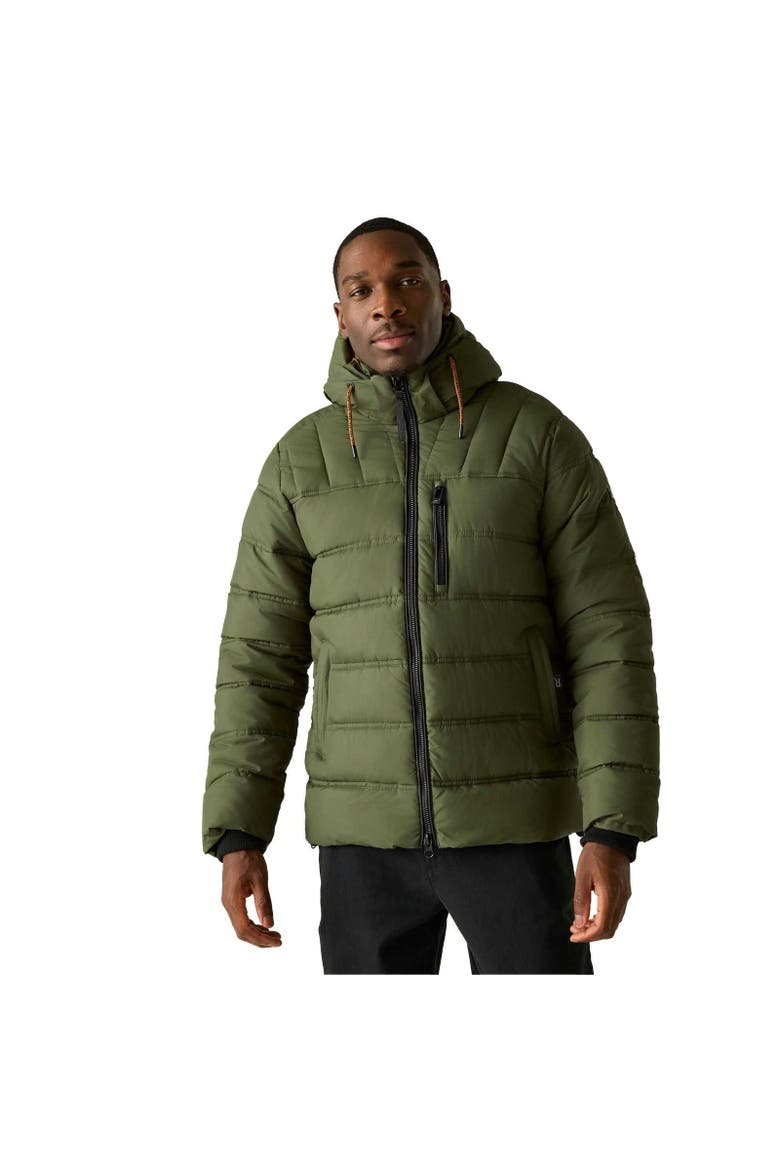 Leeshaw Padded Jacket, Alternate, color, Olive Night and Pumpkin Spice