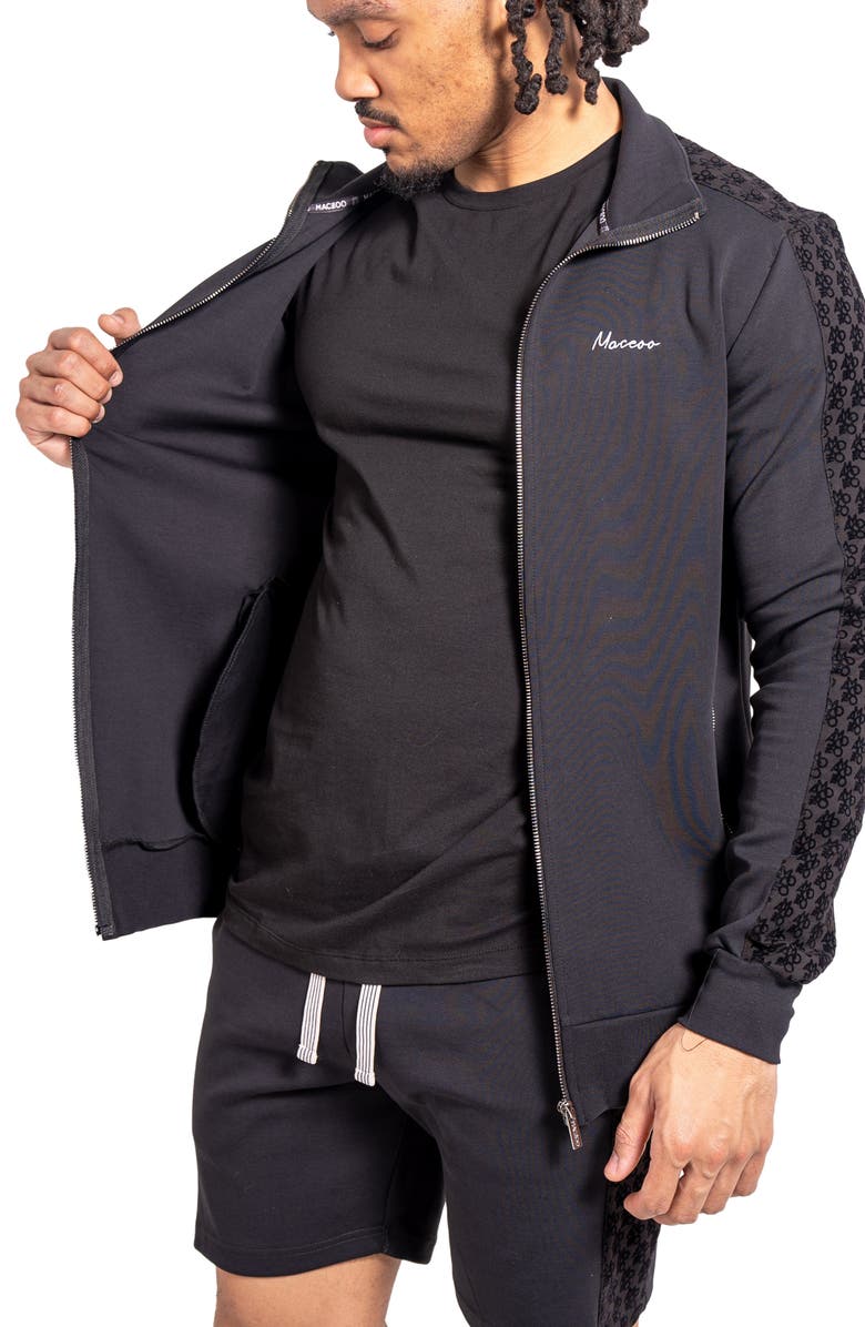 Maceoo Resistance69 Zip Front Sweater, Alternate, color, Black