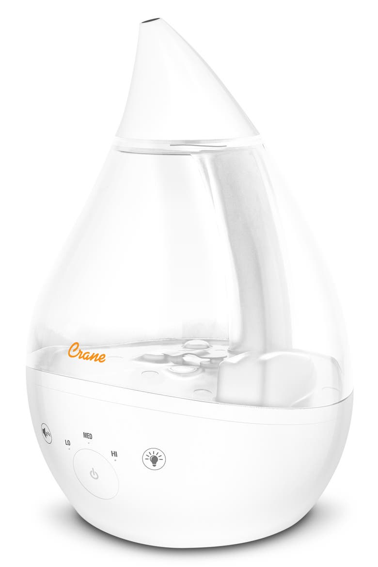 Drop 2.0 4-in-1 1-Gallon Cool Mist Humidifier, Main, color, CLEAR/ WHITE