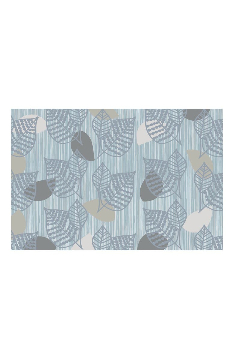 Kaplan Early Learning Company Sense of Place Blue Leaf Carpet - 6' X 9', Main, color, Blue Leaf