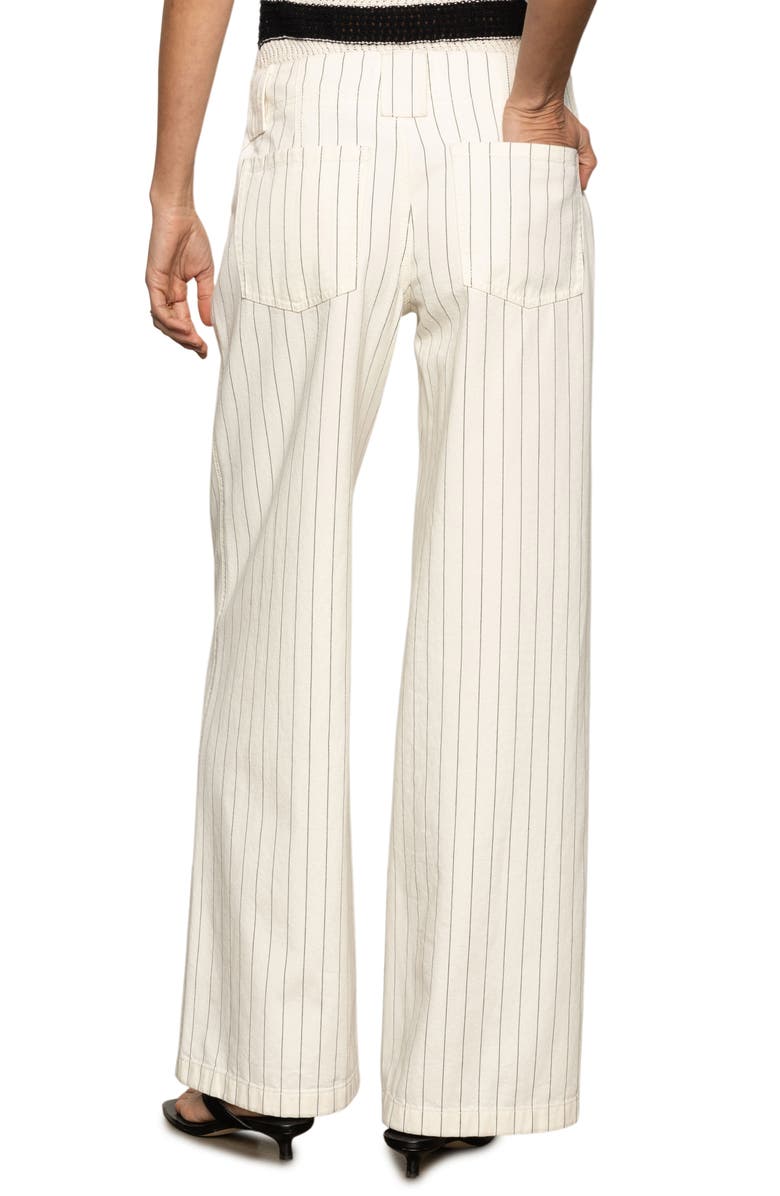 Sanctuary Arden Wide Leg Pinstripe Jeans, Alternate, color, Bleached White Pinstripe