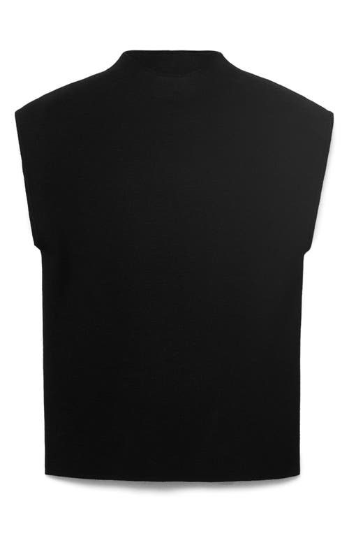 Mango Perkins Knit Sleeveless Top In Black