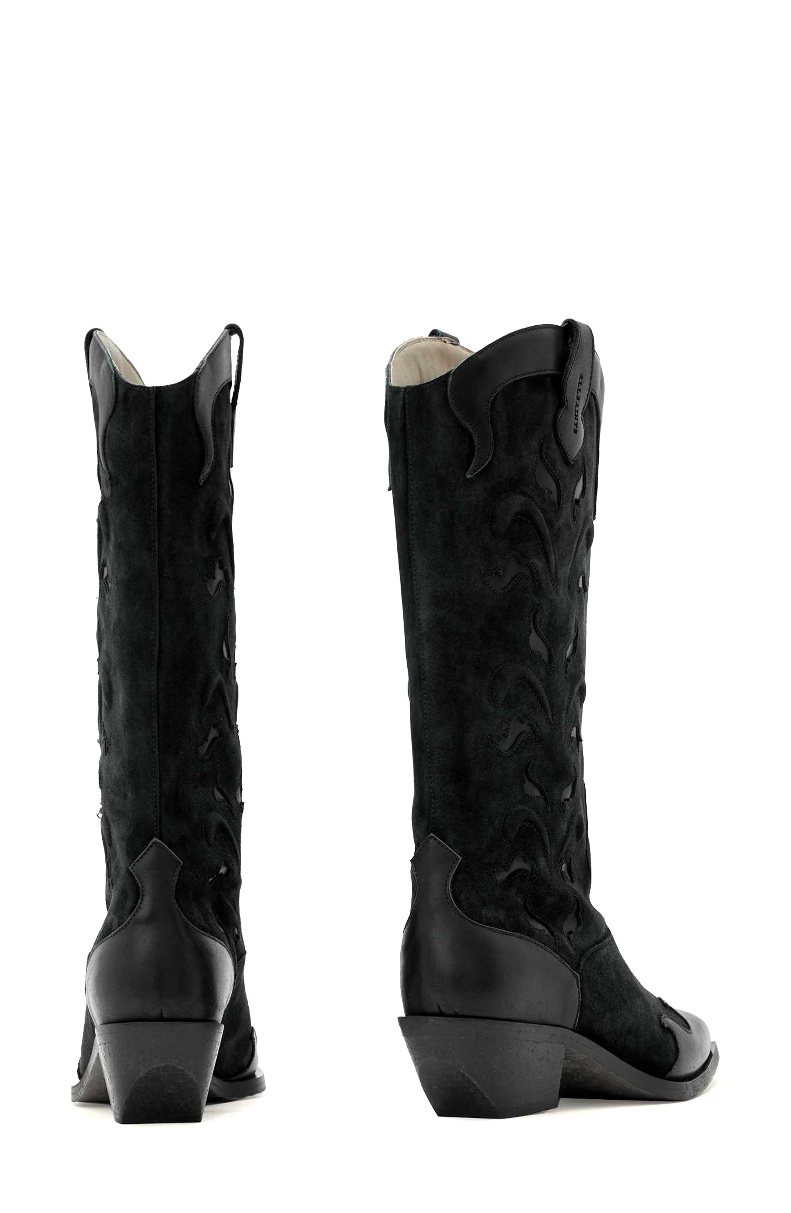 AllSaints Dolly Western Boot, Alternate, color, Black