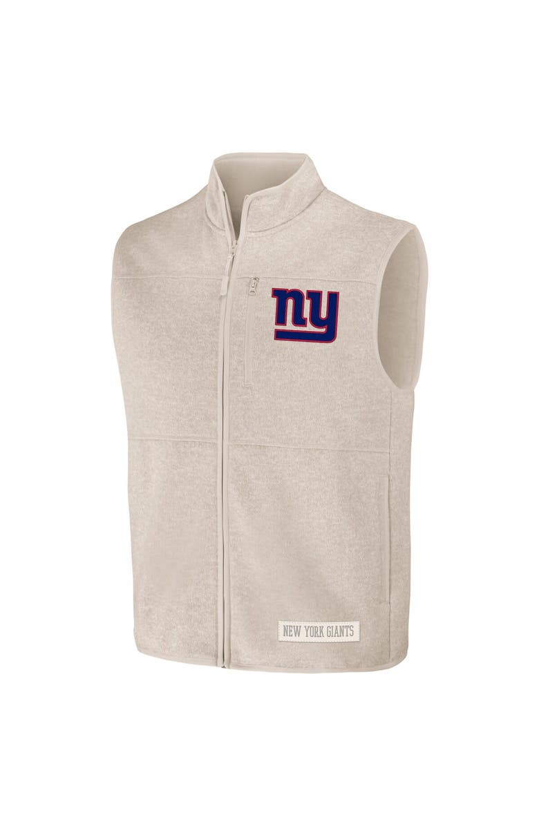 NFL X DARIUS RUCKER Men's NFL x Darius Rucker Collection by Fanatics  Oatmeal New York Giants Full-Zip Sweater Vest, Alternate, color, 