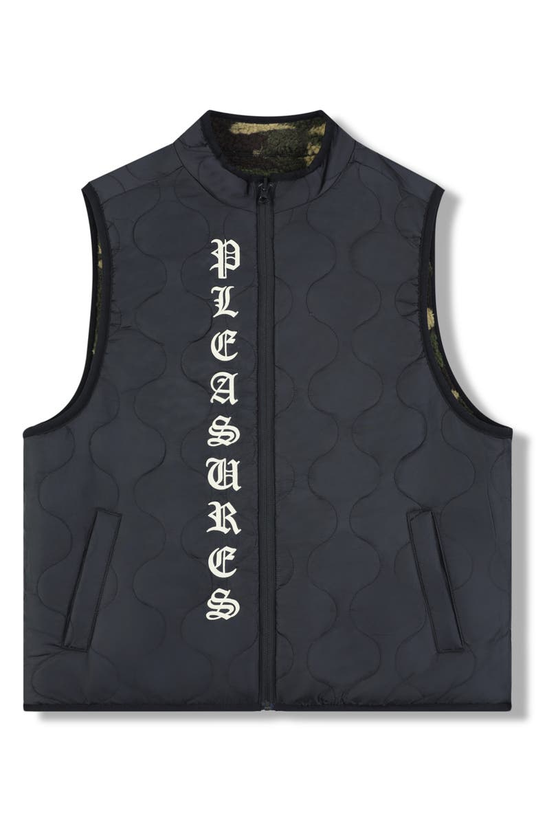 PLEASURES Felis Reversible Vest, Alternate, color, Camo / Black