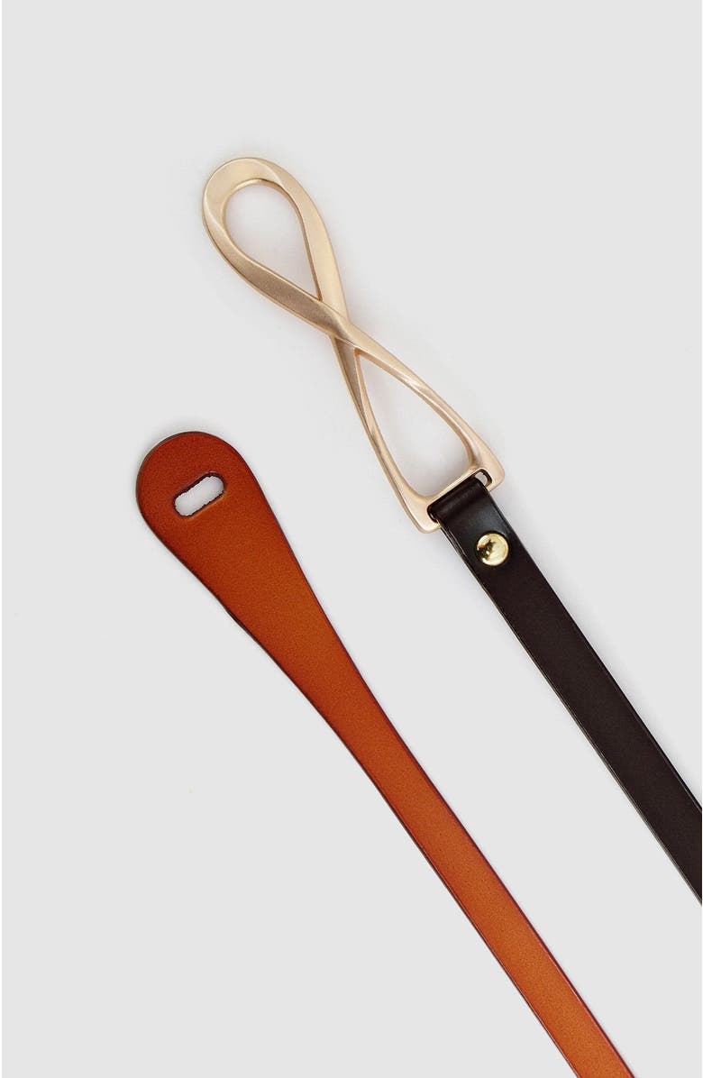 Belle & Bloom London Mood Leather Tie Belt, Alternate, color, Black