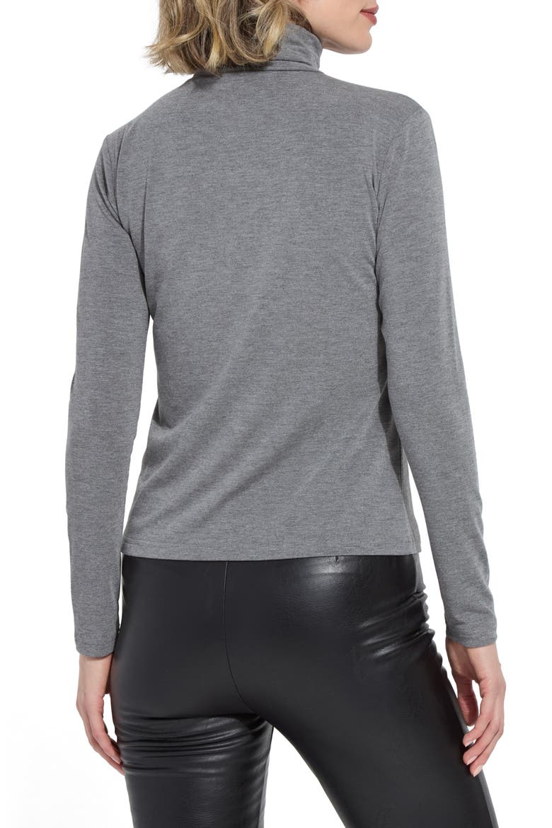 'Lyssentials Essential Long Sleeve Turtleneck Top, Alternate, color, GREY MELANGE