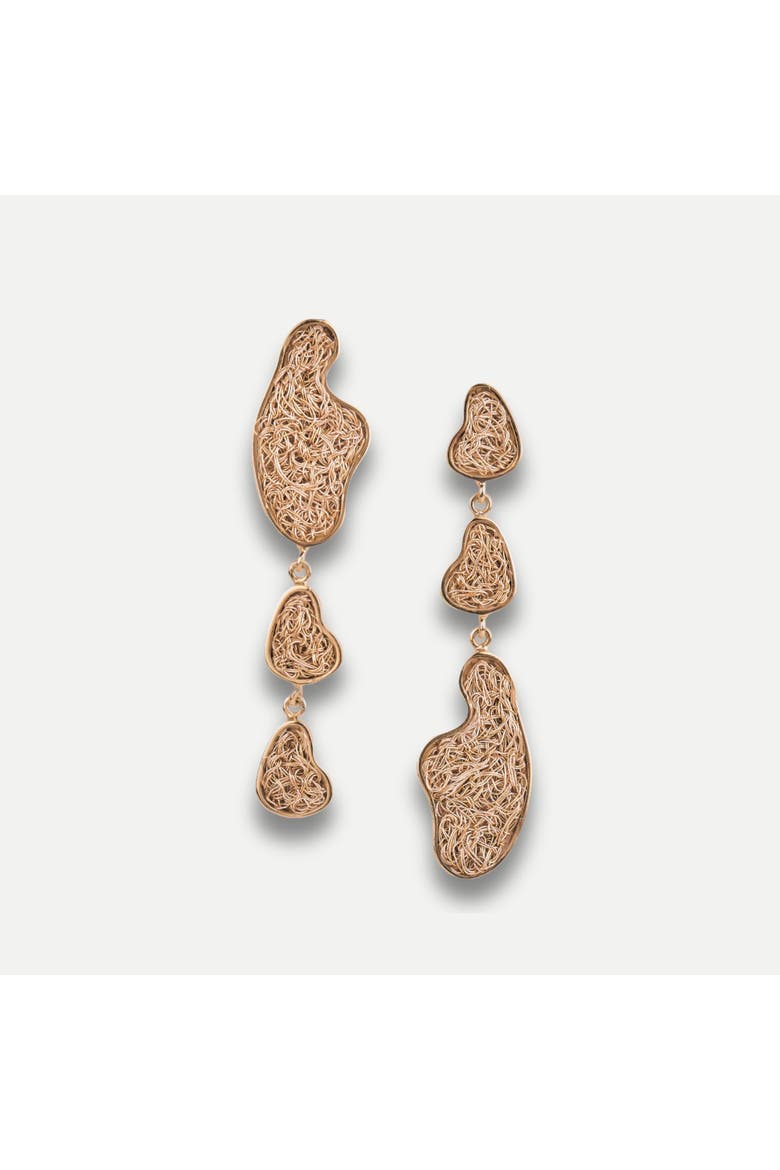 Sculpture Asymmetrical Earrings, Main, color, Gold