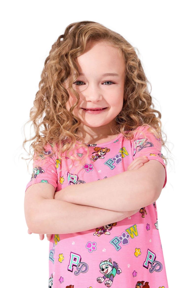 Kids' PAW Patrol Varsity Pink Short Sleeve Dress, Alternate, color, PAW Patrol: Varsity Pink