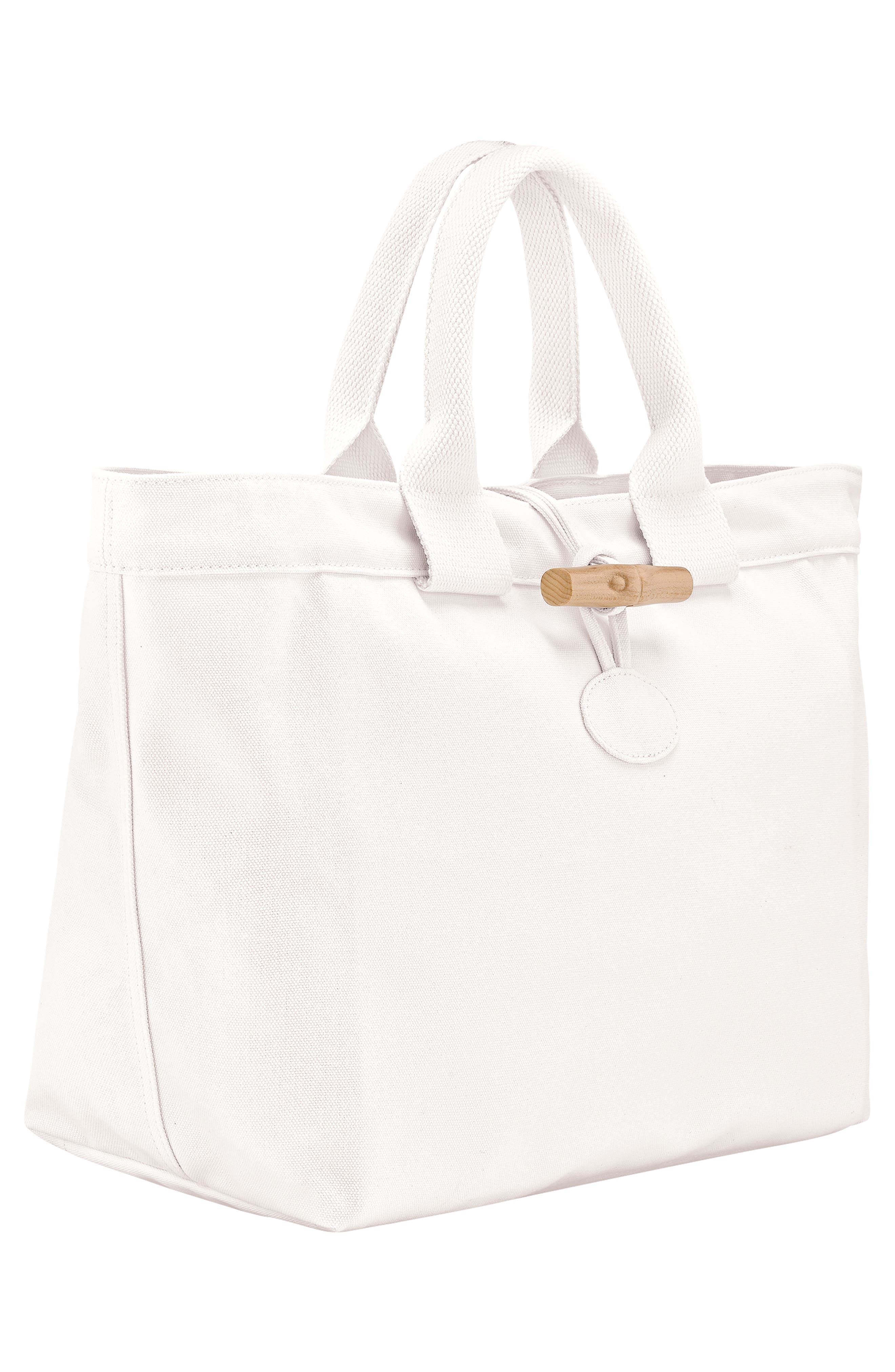 Longchamp Large Le Roseau Cotton Canvas Tote, Alternate, color, Ecru