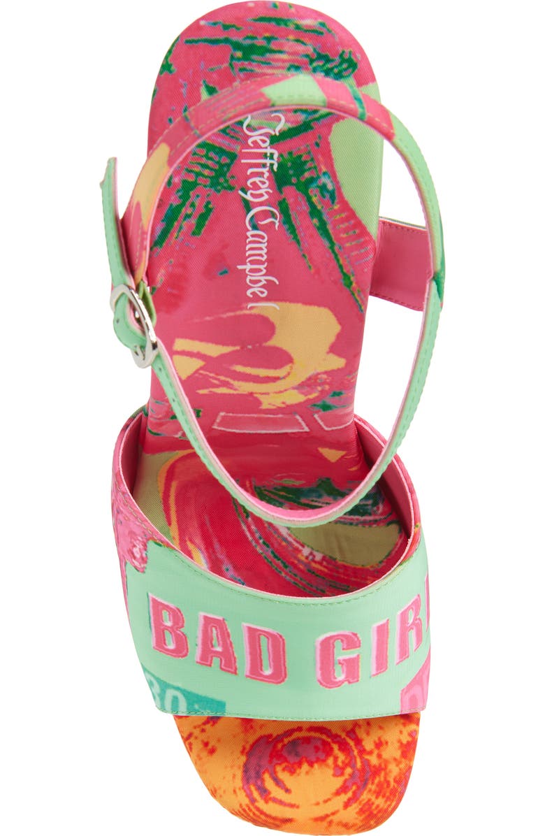 Jeffrey Campbell Flag Girl Platform Wedge Sandal, Alternate, color, Green Bad Girl Combo