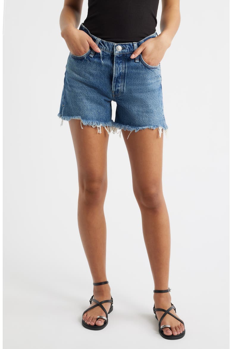 Denim Cutoff Shorts, Main, color, FLORA