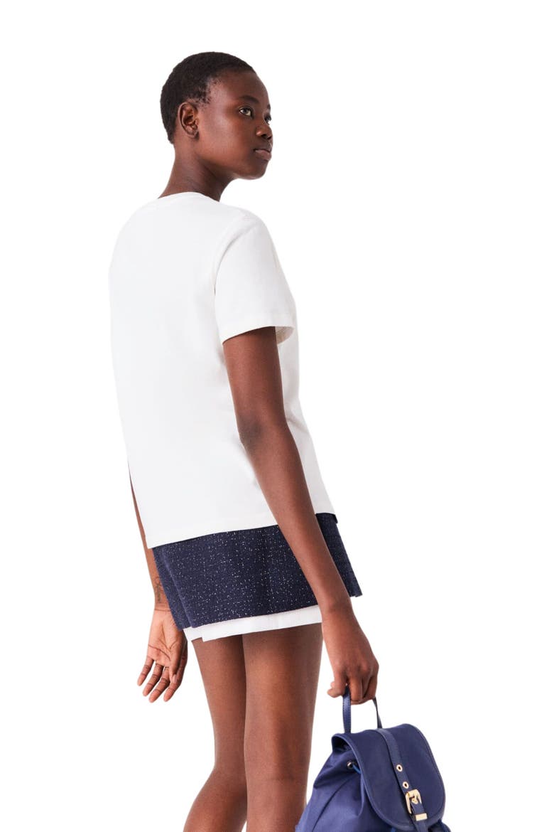 T-shirt with small embroidered logo, Alternate, color, White