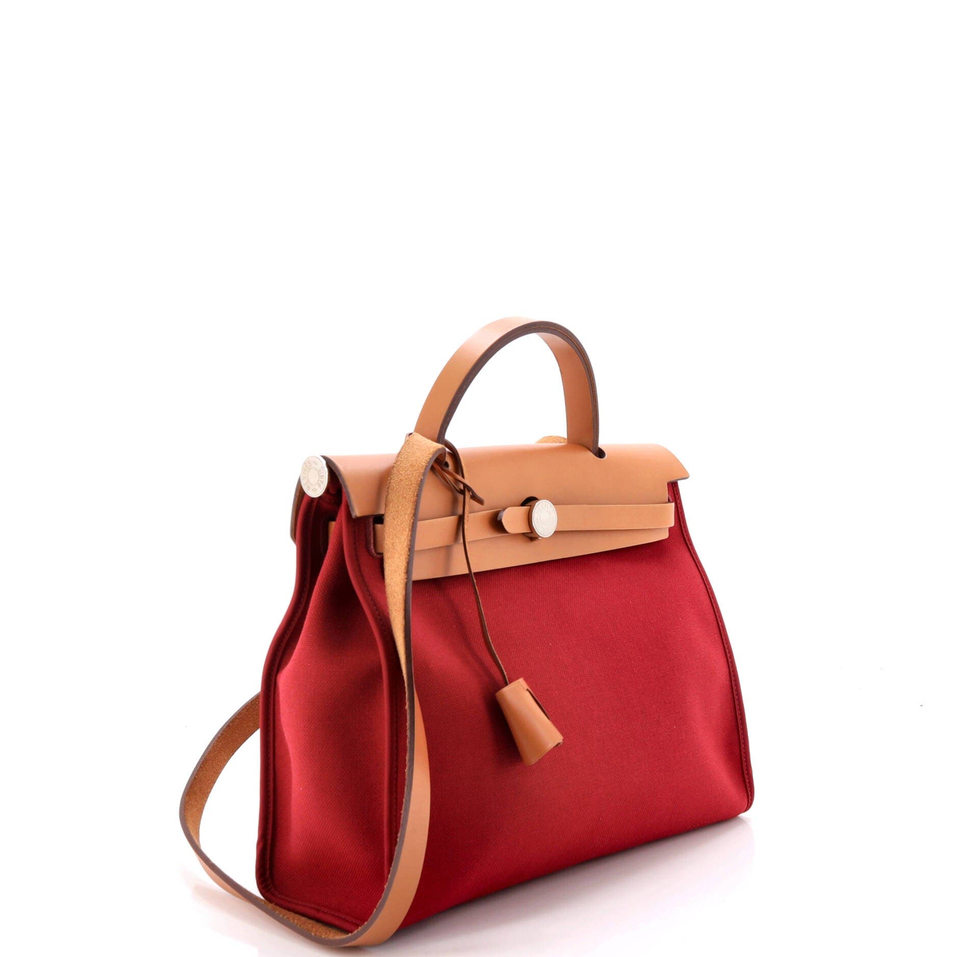 Herbag Zip Leather and Toile 31, Alternate, color, Red