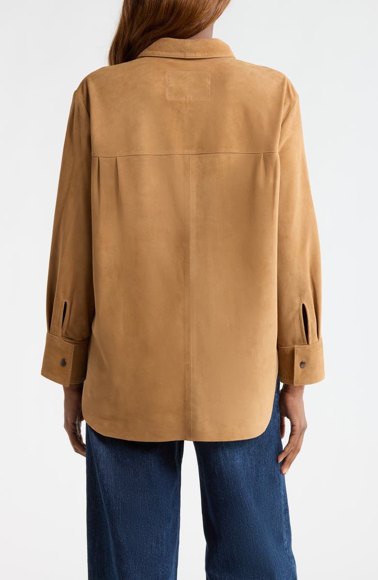 THE GREAT. The Traveler Suede Jacket, Alternate, color, Golden Brown