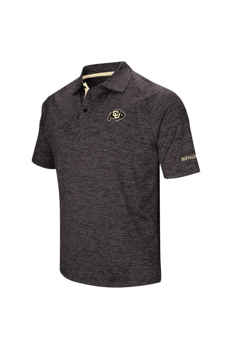 Men's Colosseum Black Colorado Buffaloes Down Swing Polo, Main, color, Heather Black