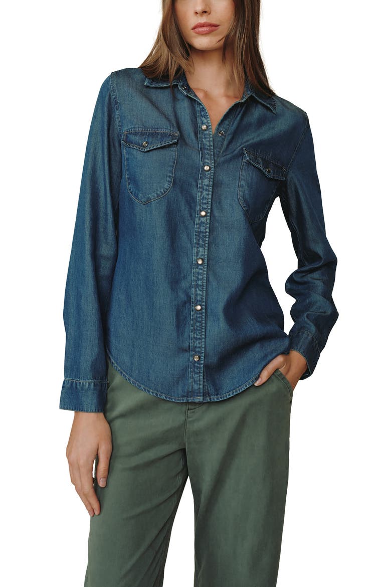 Western Chambray Shirt, Alternate, color, TWILIGHT RINSE WASH