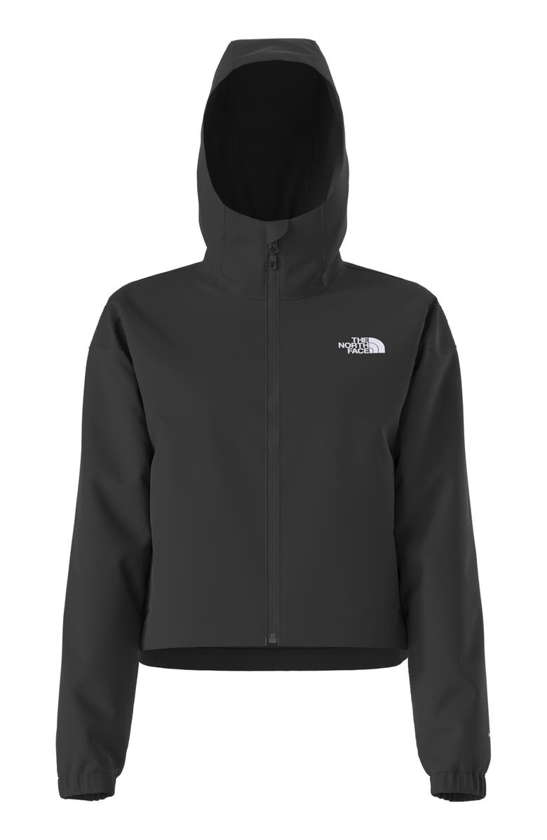 The North Face Quest Mono Waterproof Hooded Crop Jacket, Alternate, color, Tnf Black