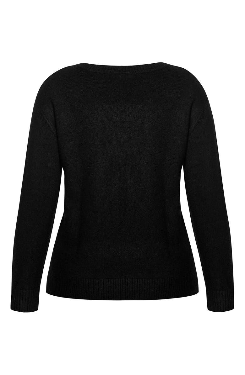 City Chic V-Neck Sweater, Alternate, color,