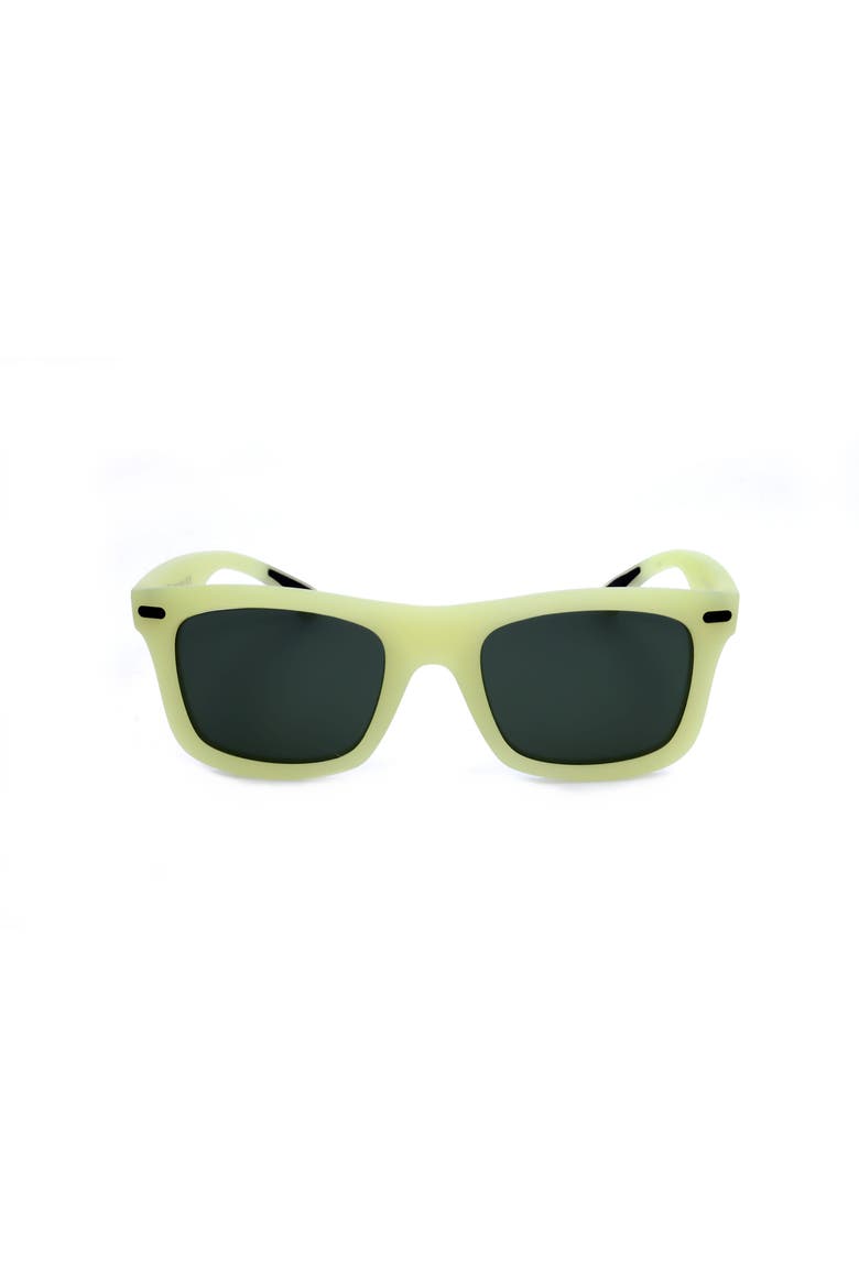 Rectangular Sunglasses, Main, color, Green Transparent