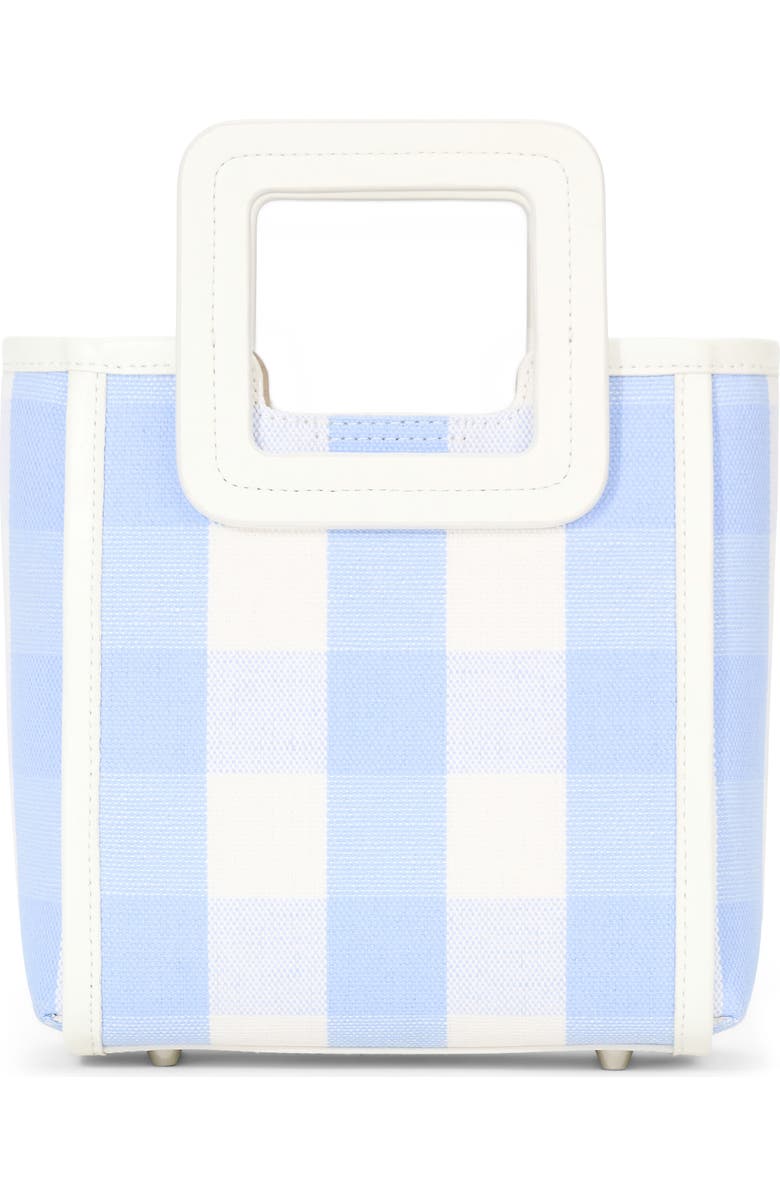 STAUD Mini Shirley Gingham Canvas Satchel, Main, color,