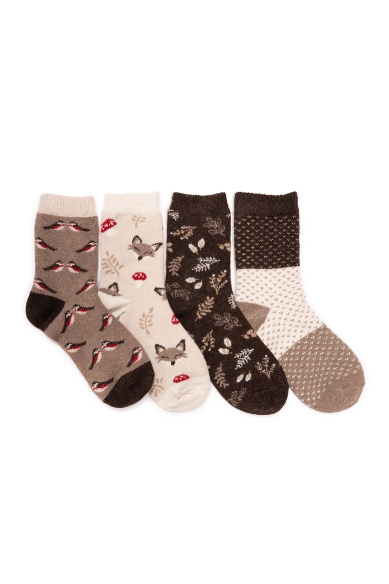 Women's Holiday 4 Pair Pack Socks, Main, color, Woodland