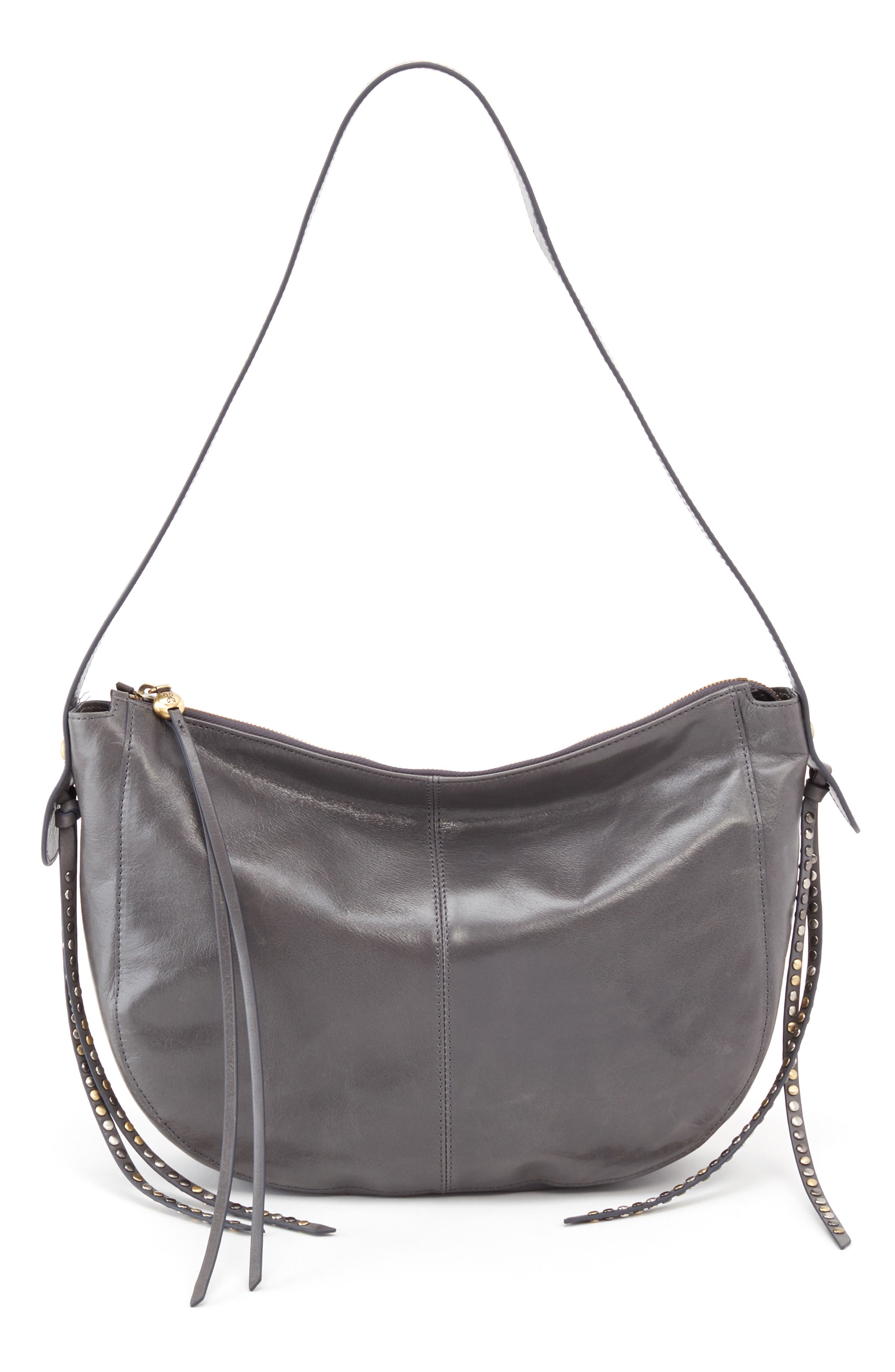 Enchant Leather Hobo, Main, color, GRAPHITE
